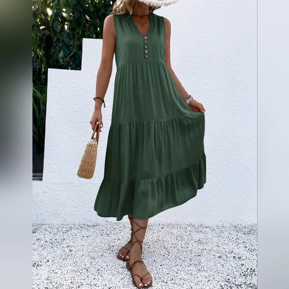 green emerald velvet dress Happy Clothing Pink Layered Midi Dress